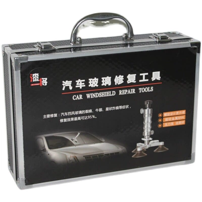 Auto glass repair liquid, repair tool kit, including