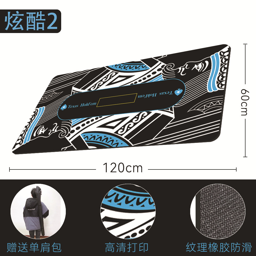 Texas poker estera de mesa Baijia dados paño estera de mesa redonda chip de juego de la tarjeta de Jack Negro alfombra de goma personalización