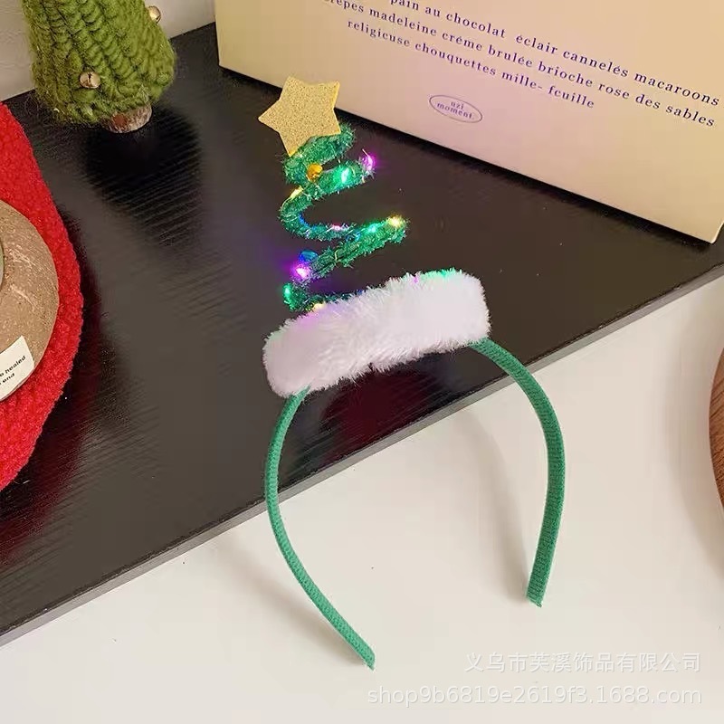 クロスボーダークリスマススノーフレーク帽子ヘッドバンド女性のホリデーパーティー子供かわいいサンタクロースの頭飾り鹿の角ヘッドバンド|undefined