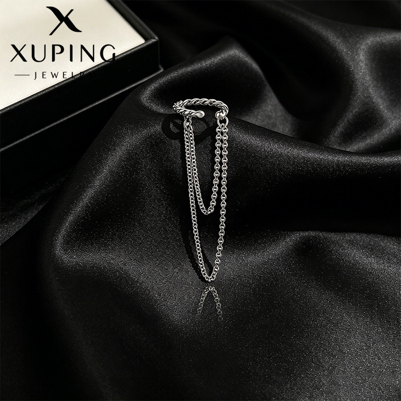 Xuping lengüetas de doble cadena de orejas colgantes de nicho dulce personalidad fría viento sin agujeros de orejas se puede usar auriculares mayoristas