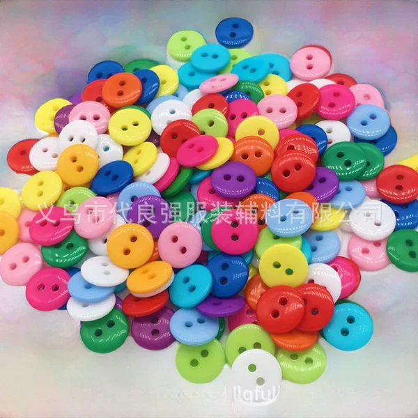 Wholesale Colorful Two-Eye Resin Bread Buttons DIY Handmade Kindergarten Painting Materials Buttons Clothing Buttons