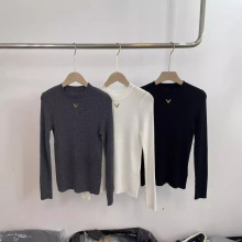 2025秋冬新款精纺纯色羊毛衫女圆领羊绒毛衣修身显瘦百搭打底衫