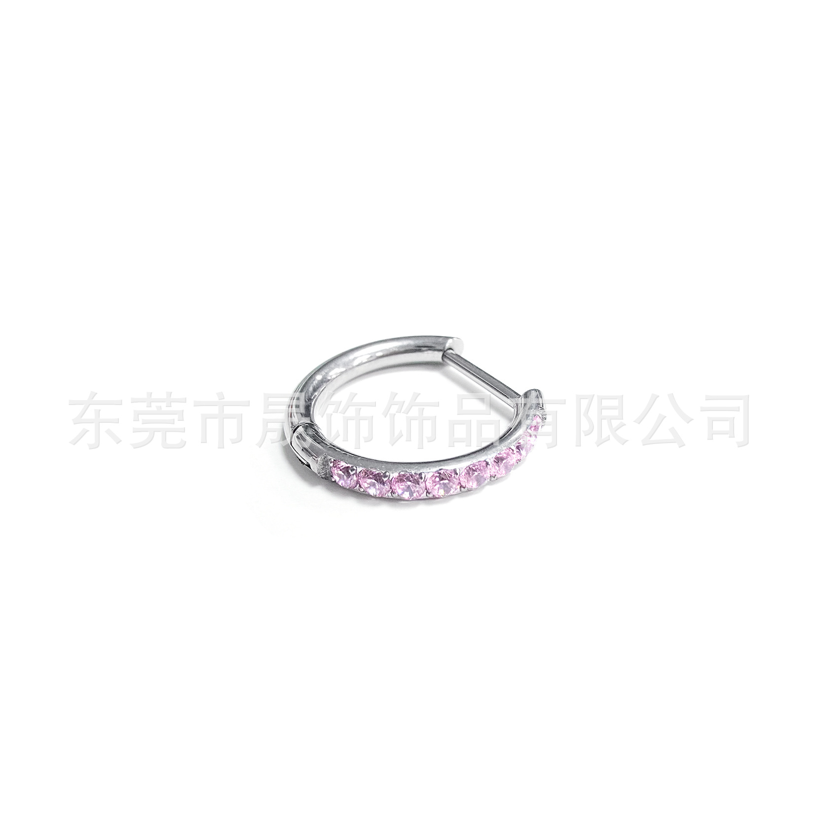 F136 Titanium Alloy Earring D 半 Diamond 直 Needle Ear 扣 Studded 5A Cubic Zirconia 无缝圈G23 Titanium 人体 Piercing Jewelry