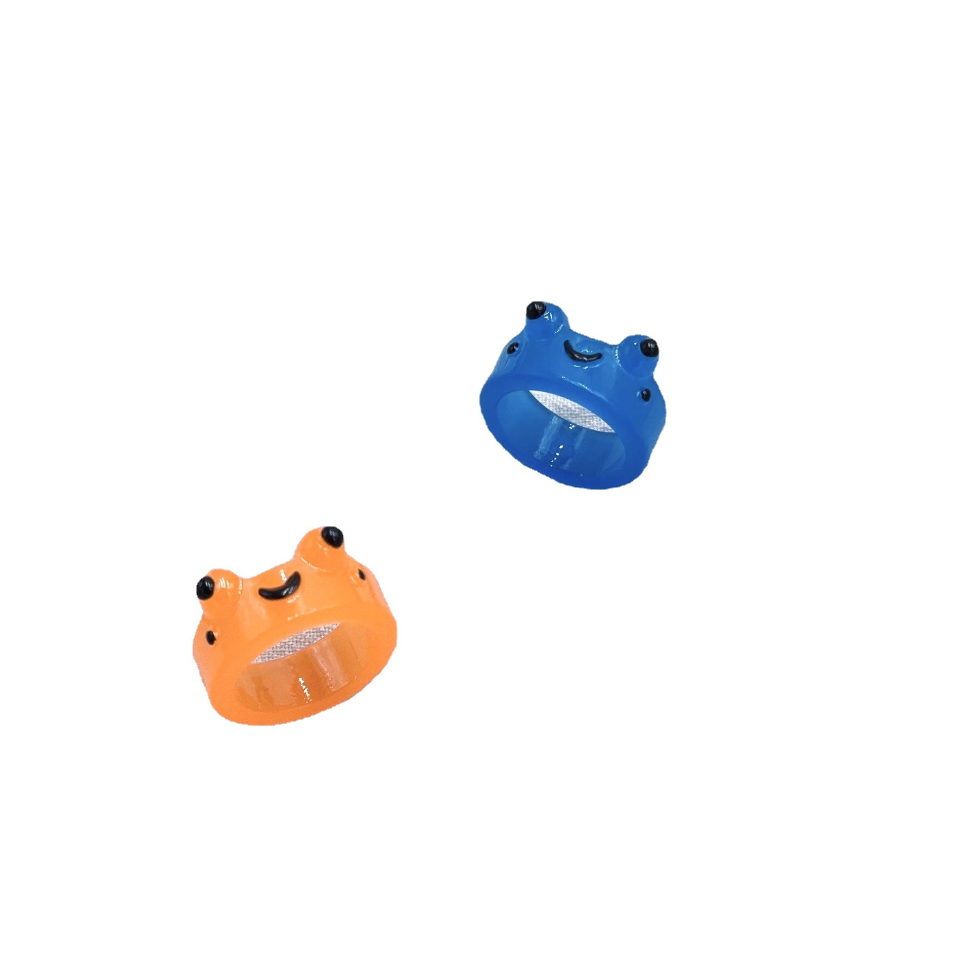 Rana luminosa anillo de resina transfronteriza Venta caliente colorido personalizado animal dibujos animados lindo anillo de dedo Rana solitaria