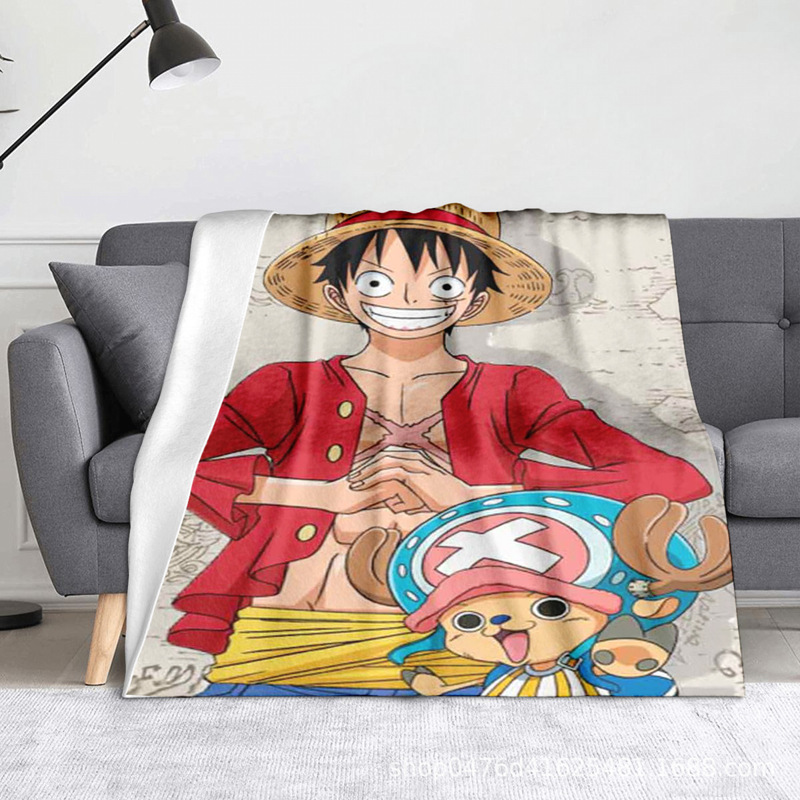 期間限定セールワンピースルフィ漫画スタイルフランネルブランケット昼休みブランケット冬のホームテキスタイルと家の装飾卸売|undefined