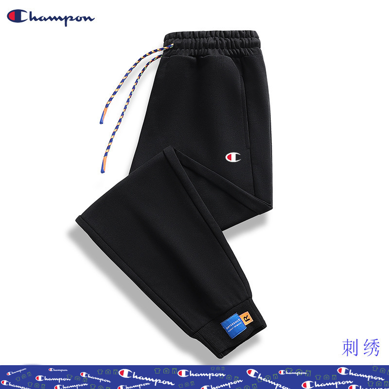 Champion Graffiti Autumn/Winter Versatile High-Quality New Casual Pants Trendy Brand New Embroidered Fleece-Lined Men's Casual Pants