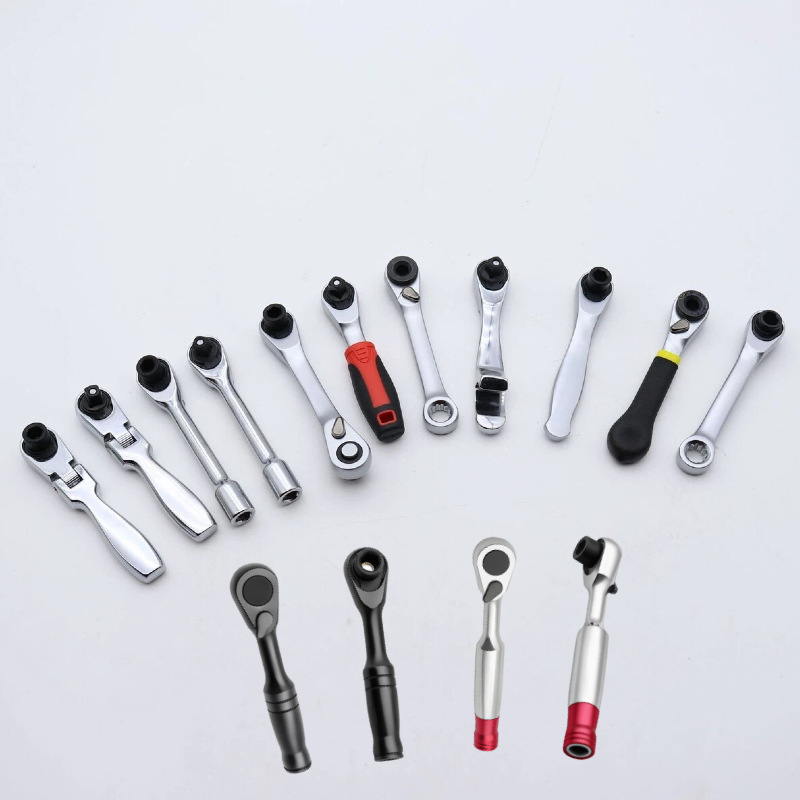 72齿迷你棘轮扳手狭窄小空间用批头螺丝刀1/4小飞套筒扳手正反转