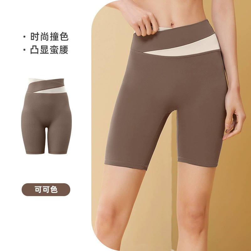 Summer sports breast pads, leggings, trousers for gym, set, with short sleeve, beautiful back