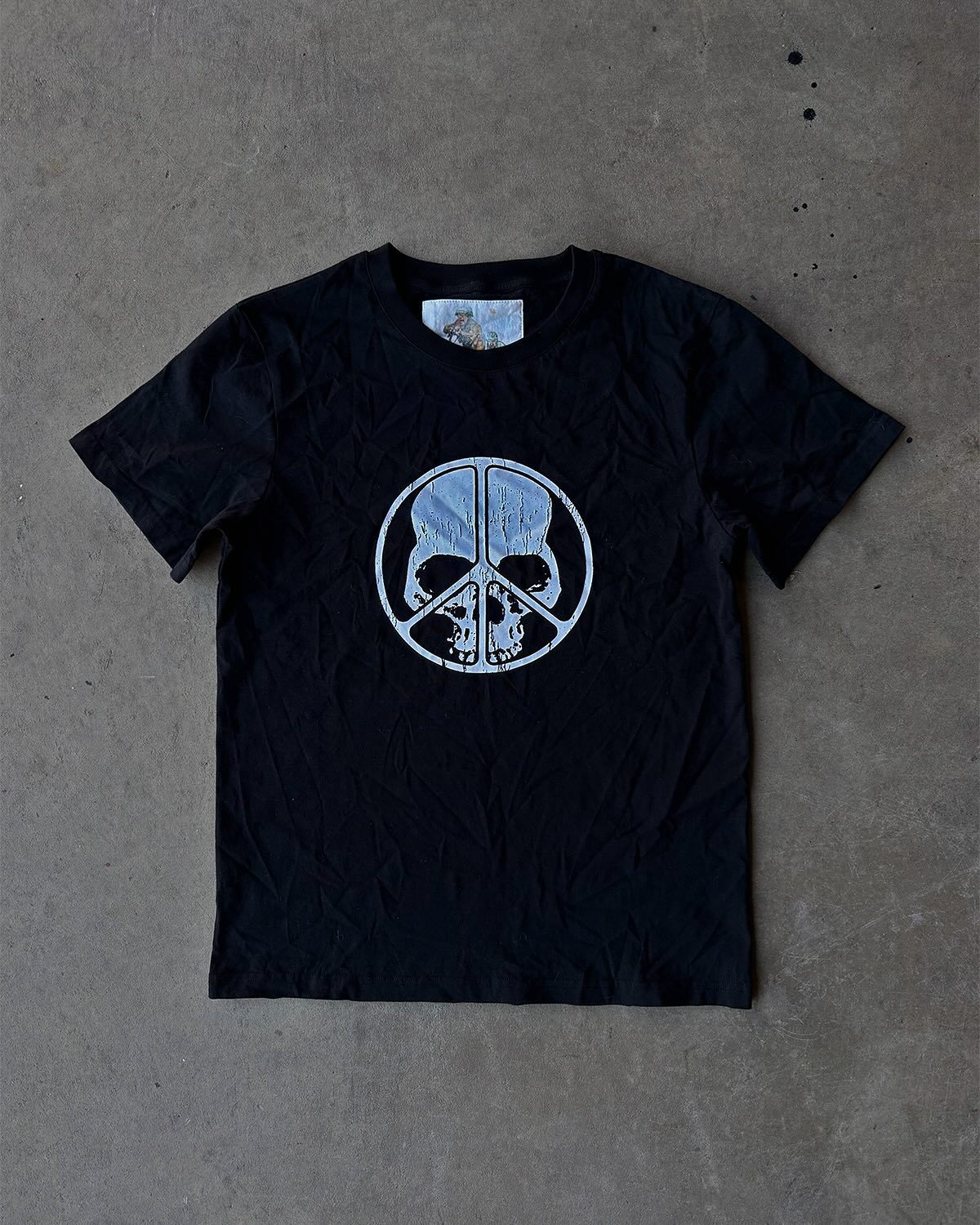 Other T-shirt Peace In War Skull Print Black
