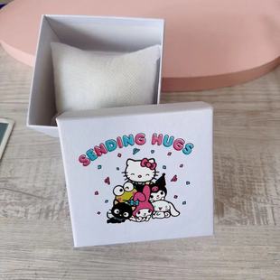 High-end white Sanrio KT cat pattern watch box universal high quality watch box universal pillow watch box wholesale