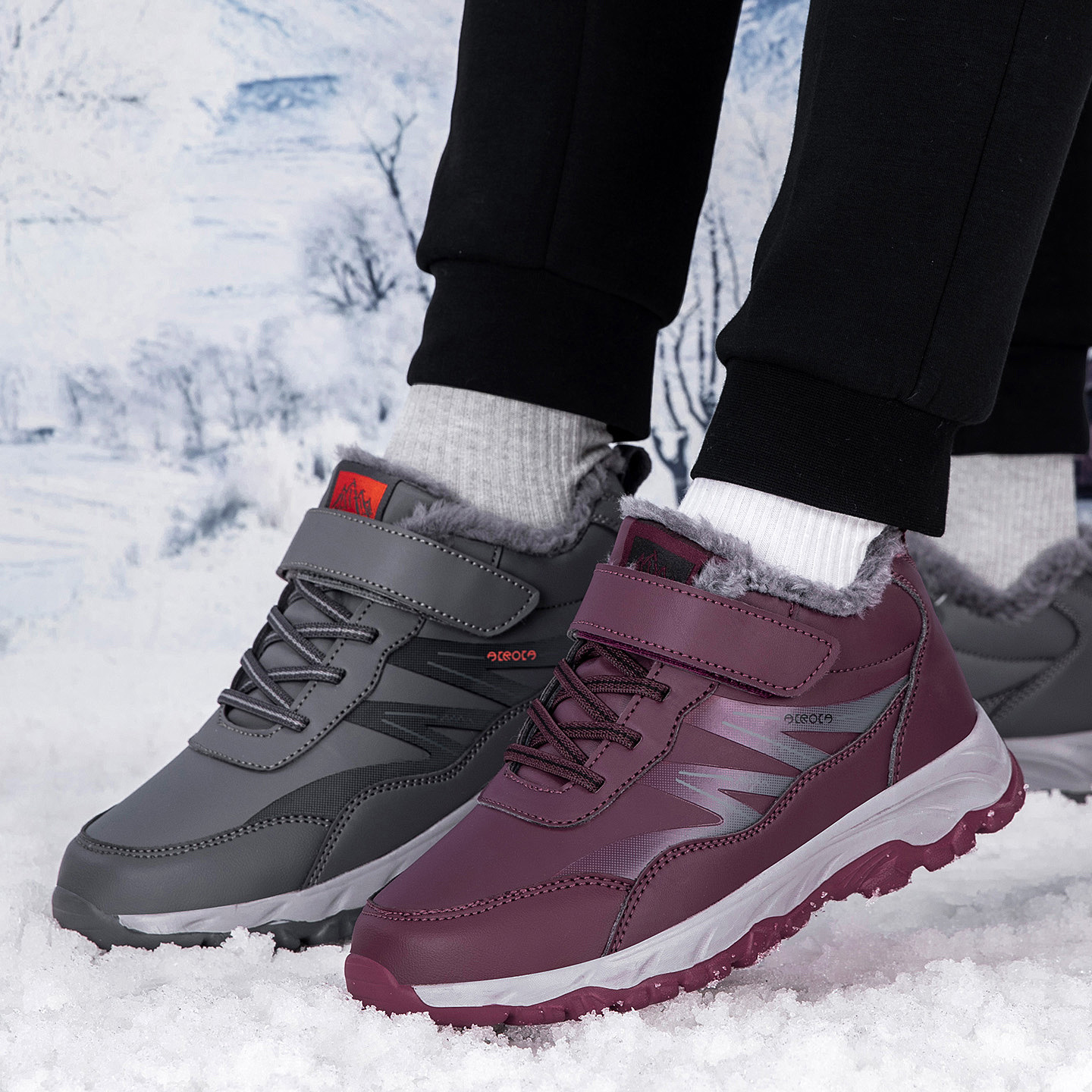 Zapatos de invierno para ancianos, botas de nieve del noreste, zapatos de invierno para mujeres, nuevos zapatos de algodón de invierno a prueba de agua y antideslizante.