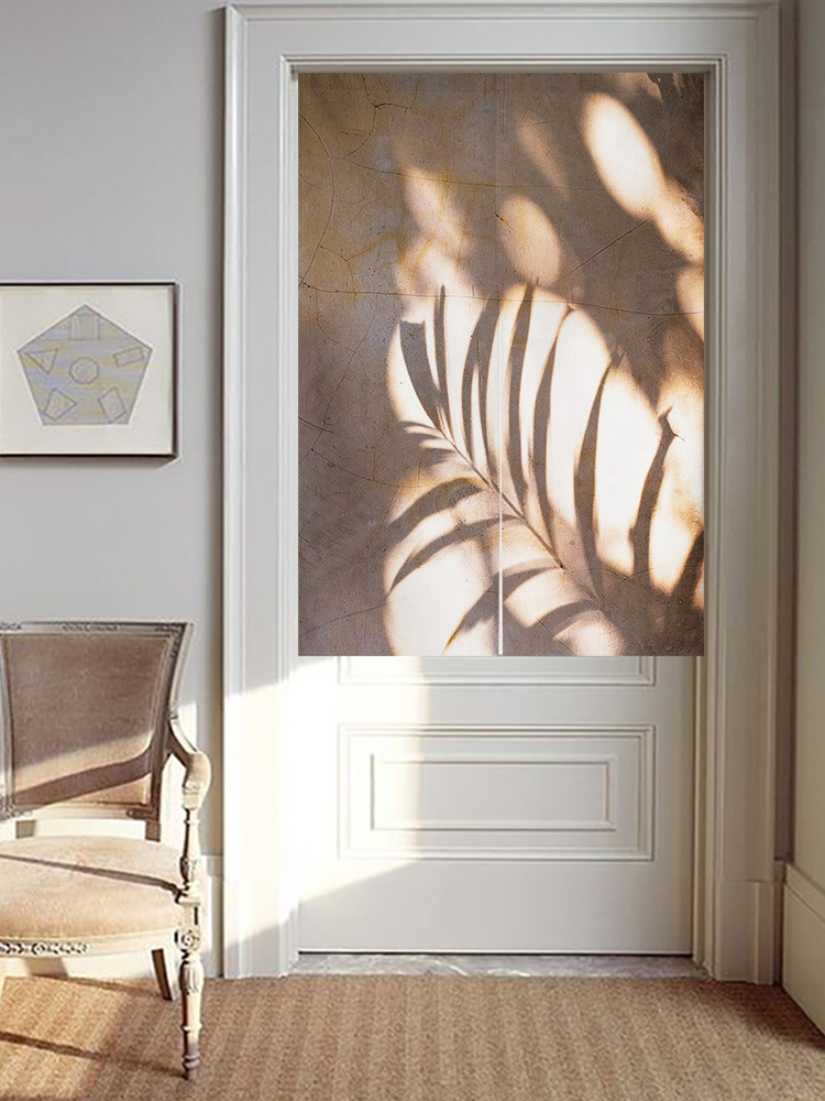 Fabric Door Curtain Partition for Living Room Kitchen Bedroom Bathroom Toilet Semi-Curtain No Drilling