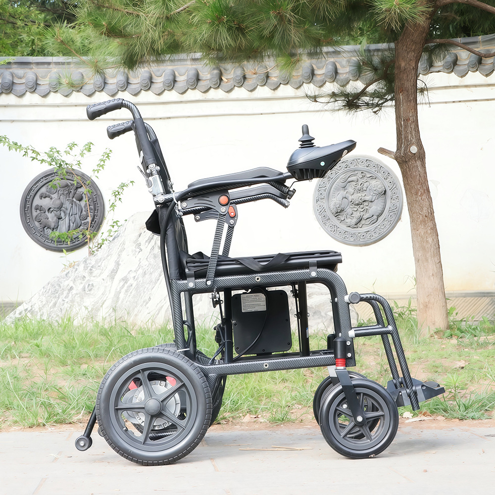 17kg Aviation aluminum, one-handed lift, lightweight, portable, foldable electric wheelchair for the elderly