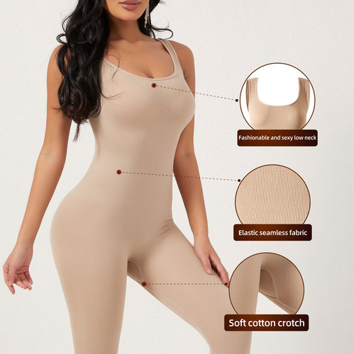 Body Shaping Bodysuit Postpartum Abdominal Binder Waist Cincher Body Shaping Hip lifter Bra Cup Push-up Bodysuit Long Pants Tight Bodysuit