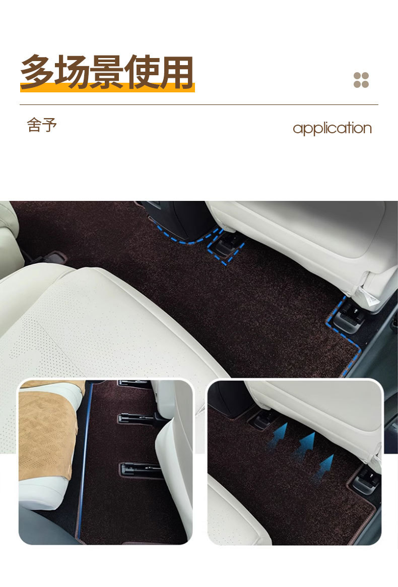 Single Piece Anti-Slip and Wear-Resistant Solid Color Floor Mat for Car Interior, Easy to Install Suede Floor Mat for Driver and Passenger