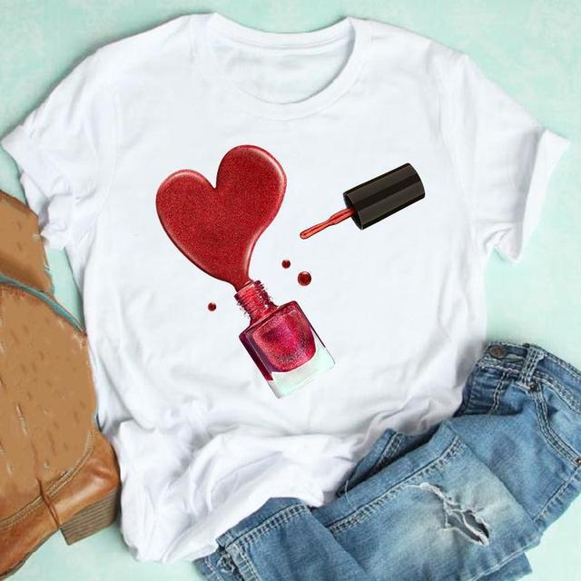 2022 Women's Nail Polish Printing Short-sleeved T-shirt ins Fashion Cross-border Independent Station AliExpress Base Shirt Women's T-shirt 2022 Women's Nail Polish Printing Short-sleeved T-shirt ins Fashion Cross-border Independent Station AliExpress Base Shirt Women's T-shirt