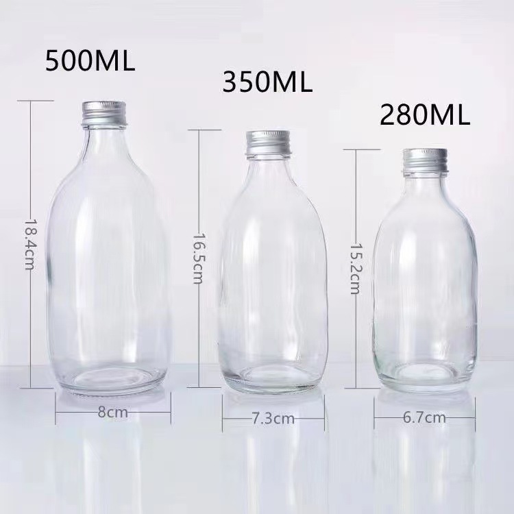 蓋付き高品質透明ガラスボトル、ジュースミネラルウォーター飲料ボトル、水出し茶ボトル、空ボトル、詰め替えボトル卸売|undefined
