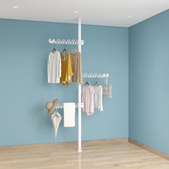 床から天井までの衣類乾燥ラック、床置き型屋内パンチフリー伸縮ロッド、寝室バルコニー衣類乾燥ラックロッド、家庭用