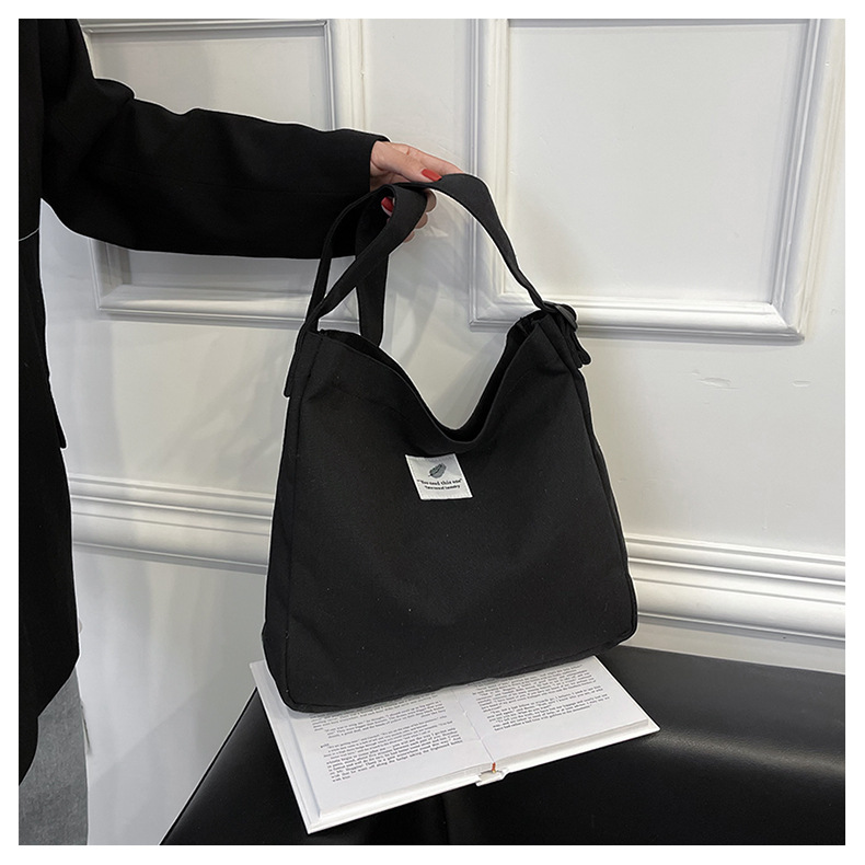 Large-capacity, fashionable and simple canvas bag, 2025 new style, casual and artistic shopping bag, versatile, shoulder crossbody bag undefined