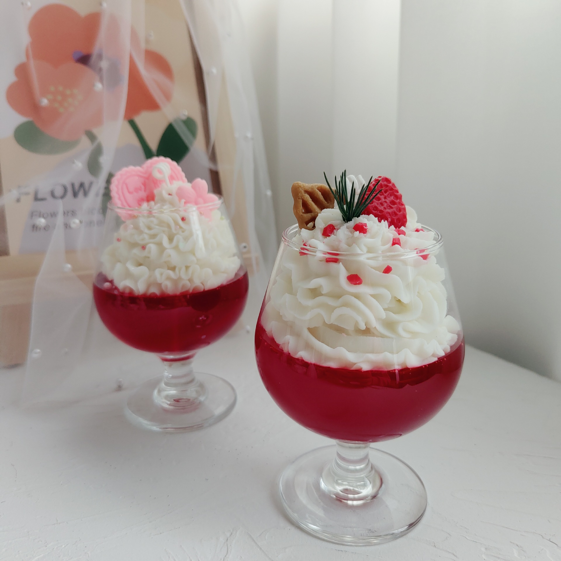 Cream red wine glass aromatherapy candle, eternal wine, gift set birthday present romantic candlelight dinner decoration