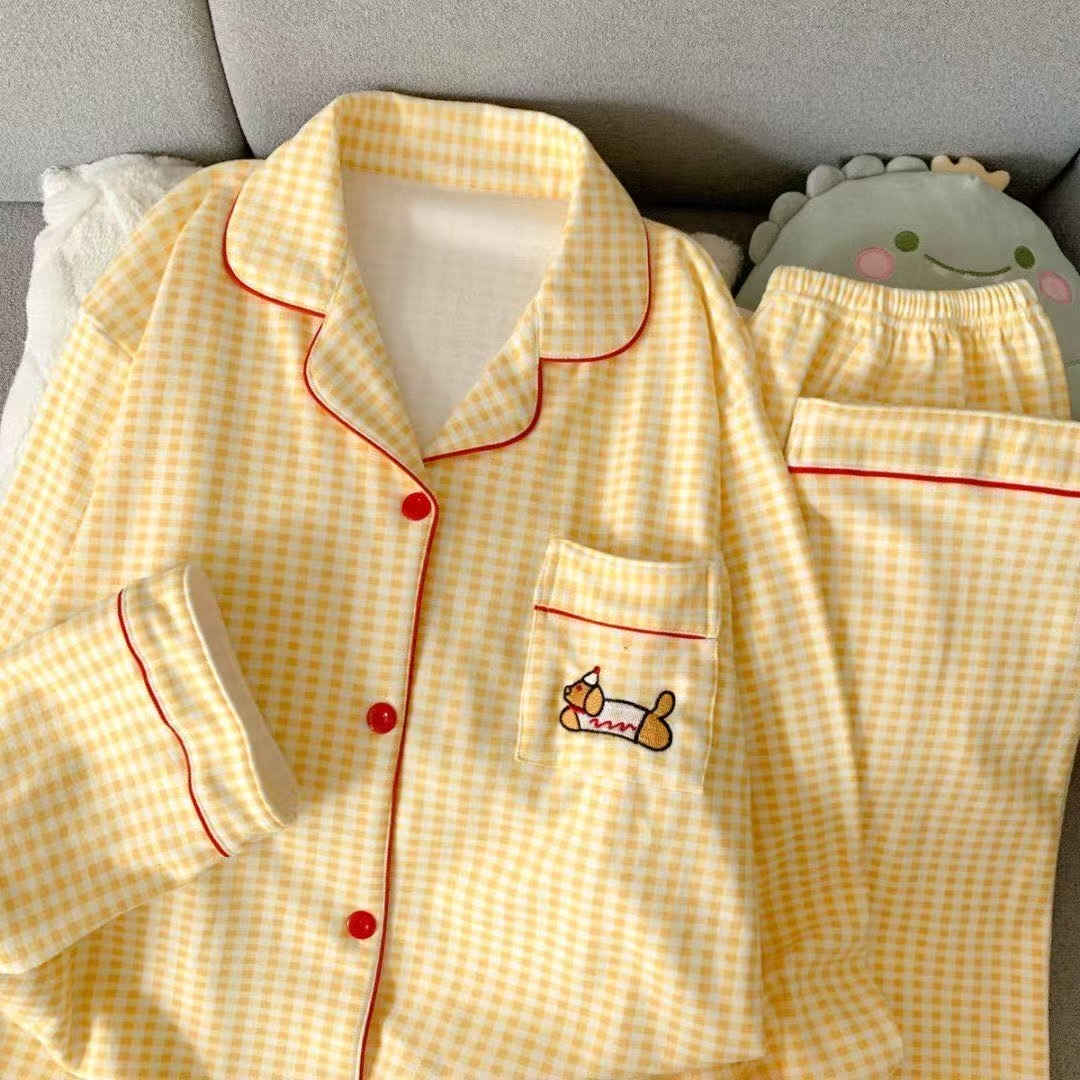 120G nubes de algodón pijama para el hogar doble largo dos piezas conjunto entidad mayorista sudeste asiático TK pedidos de comercio exterior transfronterizo