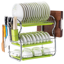 廚房置物架三層碗碟架瀝水架滴水架收納架碗櫃用品晾放碗筷砧板架