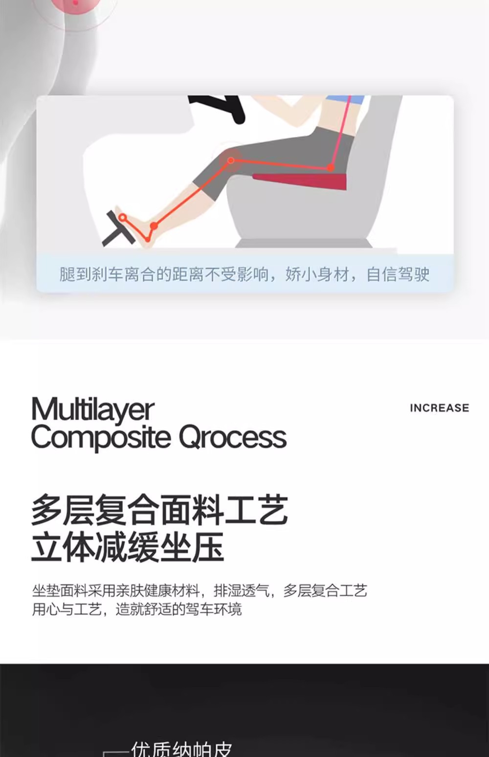 Thickened Driver's Seat Cushion, Booster Cushion, Car Heightening Seat Cushion, Angled Special Driving License Seat Cushion