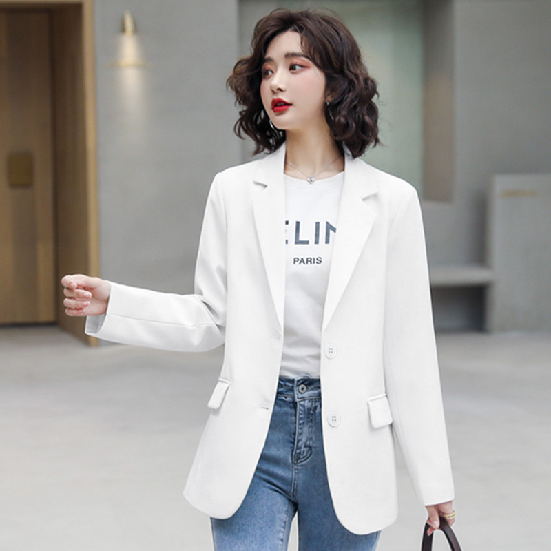 New spring/autumn commuter-style high-end white suit, elegant and slimming, a new style of elegant top and coat.