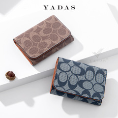 YADAS新品レディース財布楕円プリント古い花柄三つ折り小さな子供用ショートクリップpurse卸売財布