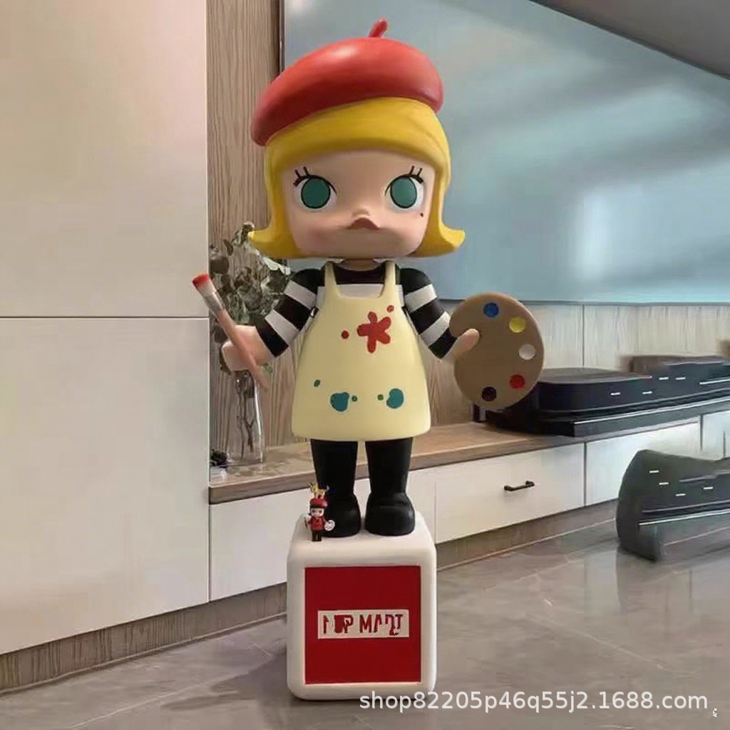 Bubble Molly pintor princesa de alto valor muñeca de dibujos animados sala de estar gabinete de televisión adornos de suelo