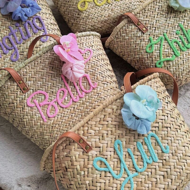 Bridesmaid Name Custom Woven Bag Ins Large Capacity Straw Bag French Woven Shoulder Bag Bali Beach Bag Bridesmaid Name Custom Woven Bag Ins Large Capacity Straw Bag French Woven Shoulder Bag Bali Beach Bag