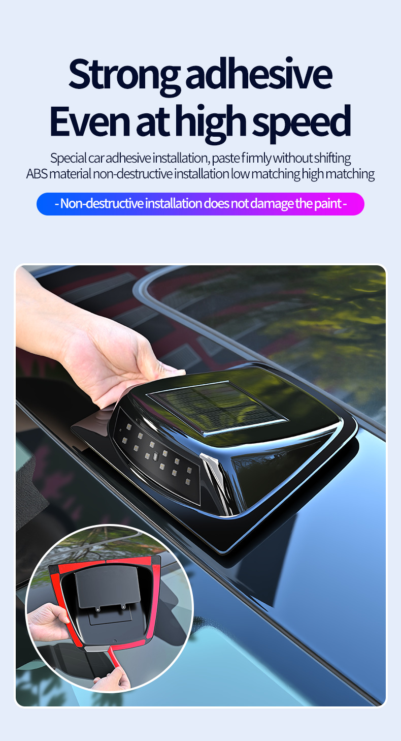 Cross-Border Solar-Powered Led Car Lights, Radar Cover Laser Lights, Vehicle-Mounted Warning Lights, Remote-Controlled Colorful Car Modification Lights