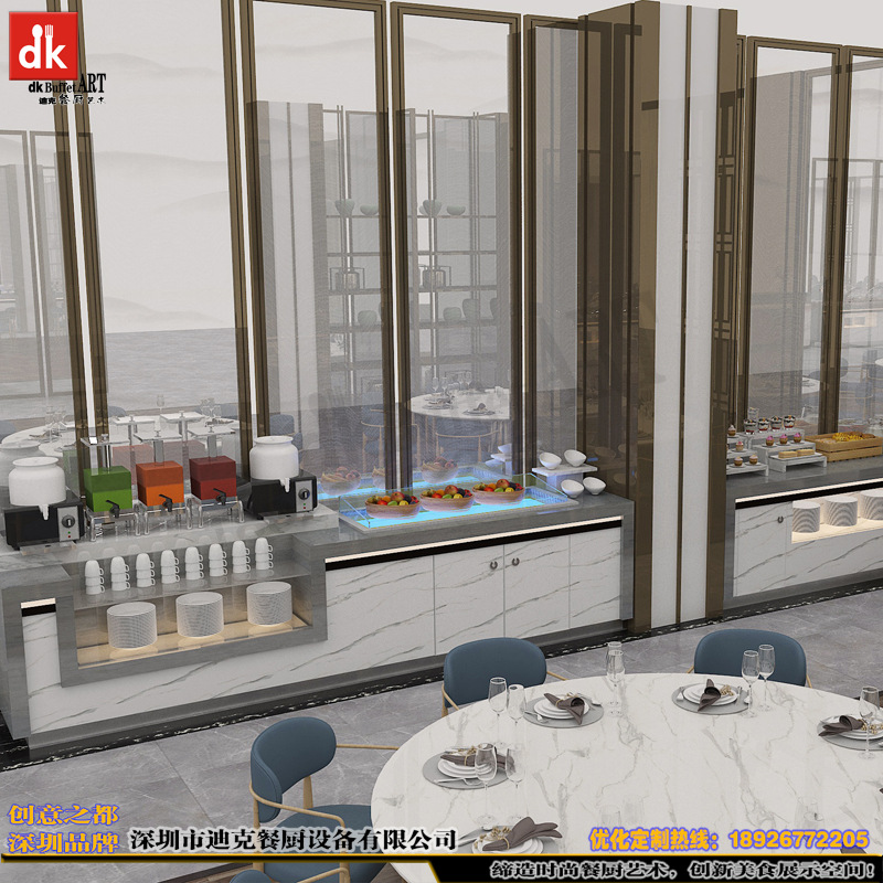 喀什市自助餐台图片 自助餐台设计 餐厨设备整合酒店大理石布菲台