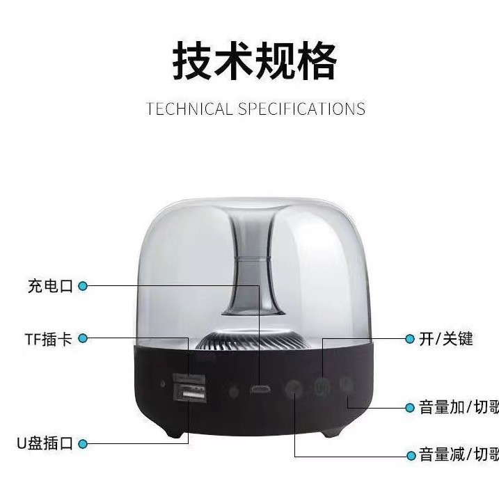 新しい色ガラスクリスタルカラフルな RGB ライトワイヤレス Bluetooth ステレオサブウーファークリエイティブギフトスピーカーお土産ギフト|undefined
