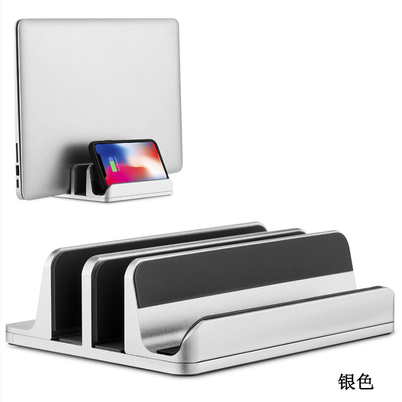 Aleación de aluminio portátil soporte vertical soporte la computadora MacBook Pro escritorio estante almacenamiento base