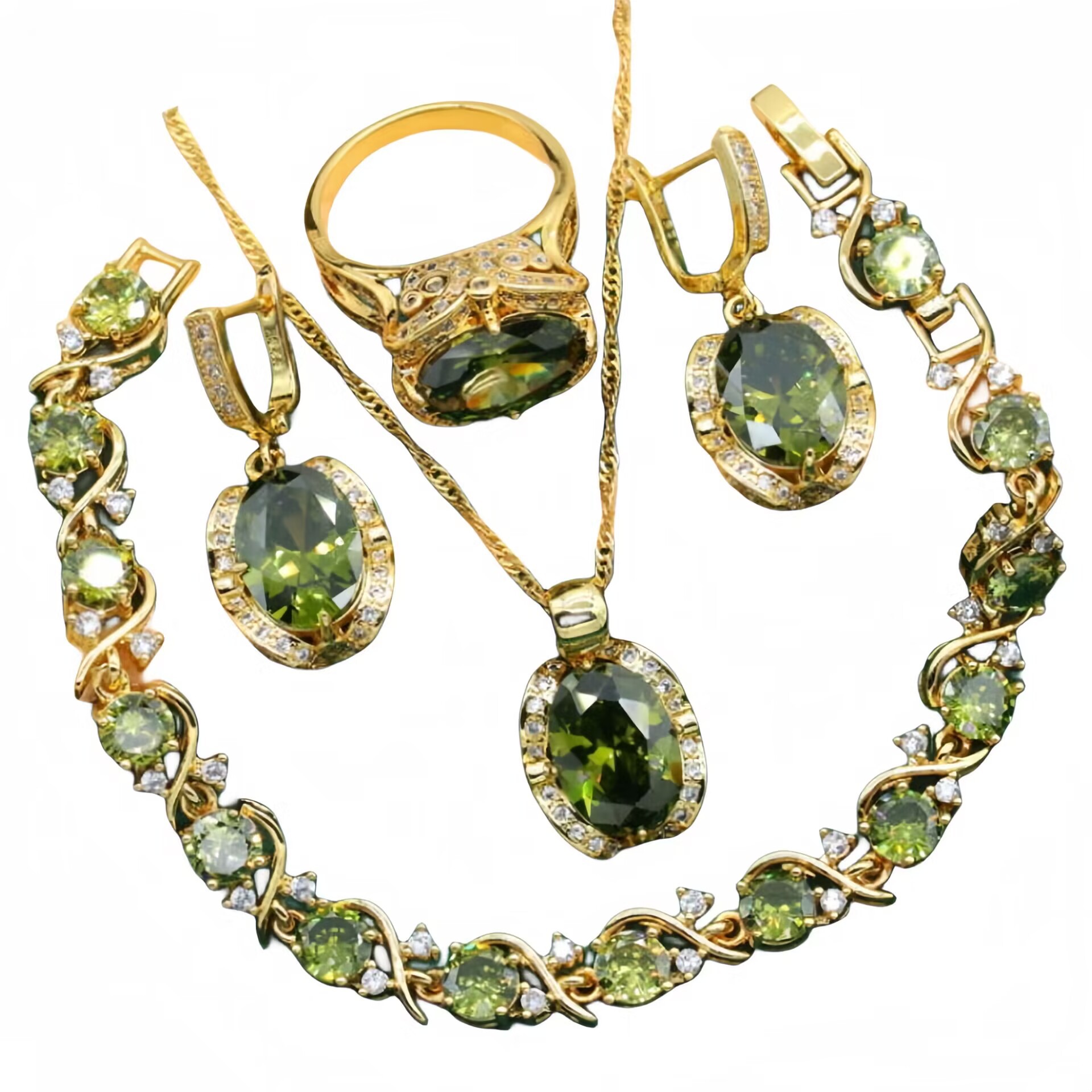 Traje de joyería de mujer de circón de diamante completo accesorios románticos de mujer joyería de moda de alta calidad decoración de ropa de lujo ligera