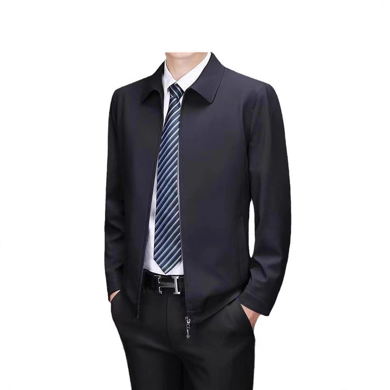 Vintage High-End Men's Jacket, Middle-Aged and Elderly Lapel Business Casual Loose-Fitting Dad's Men's Clothing Vintage High-End Men's Jacket, Middle-Aged and Elderly Lapel Business Casual Loose-Fitting Dad's Men's Clothing