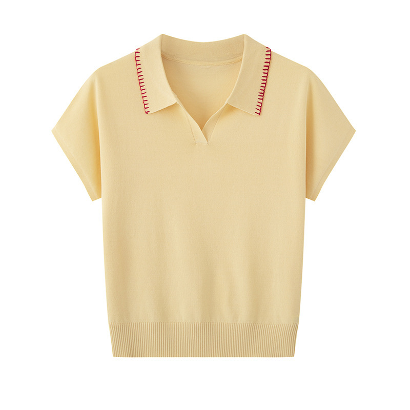 2026 New Summer Fashion Style French Preppy Style Relaxed Waist-Cinching Short-Sleeved Knitwear for Women 2026 New Summer Fashion Style French Preppy Style Relaxed Waist-Cinching Short-Sleeved Knitwear for Women