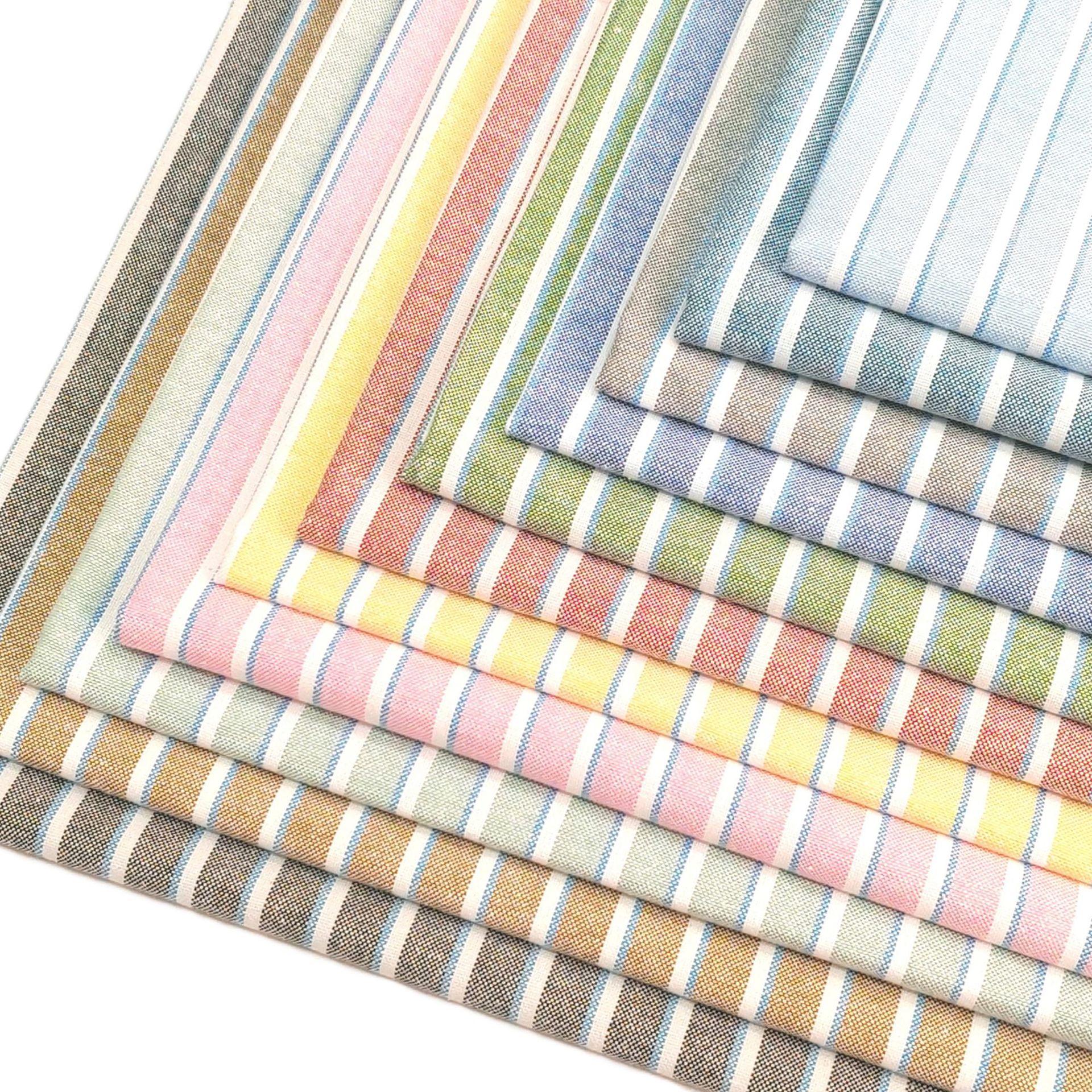 CVC牛津条衬衫服装面料厂家现货箱包鞋帽衬衣面料