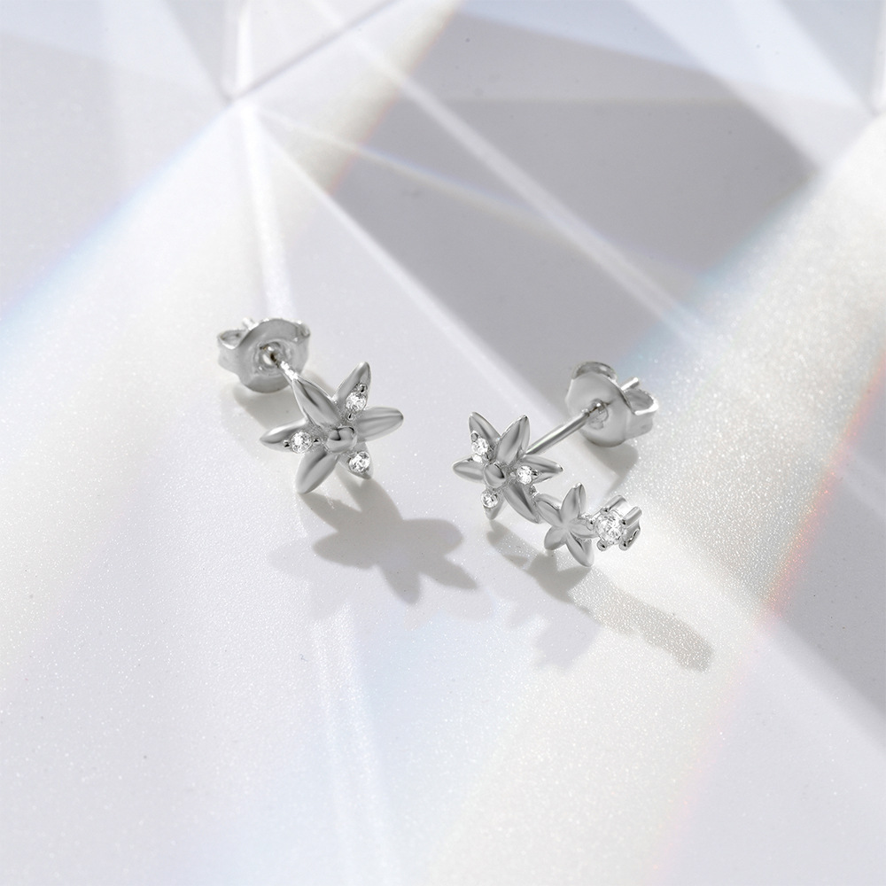 9g Weight 925 Sterling Silver Ear Needle Material Ear Studs Classification 1 Pair Quantity Daily, Date Occasion 925 Sterling Silver Material Star, Moon Pattern Women's Gender Plating Design Elegant Style 1 Pair 925 Sterling Silver Star Moon Ear Studs 6