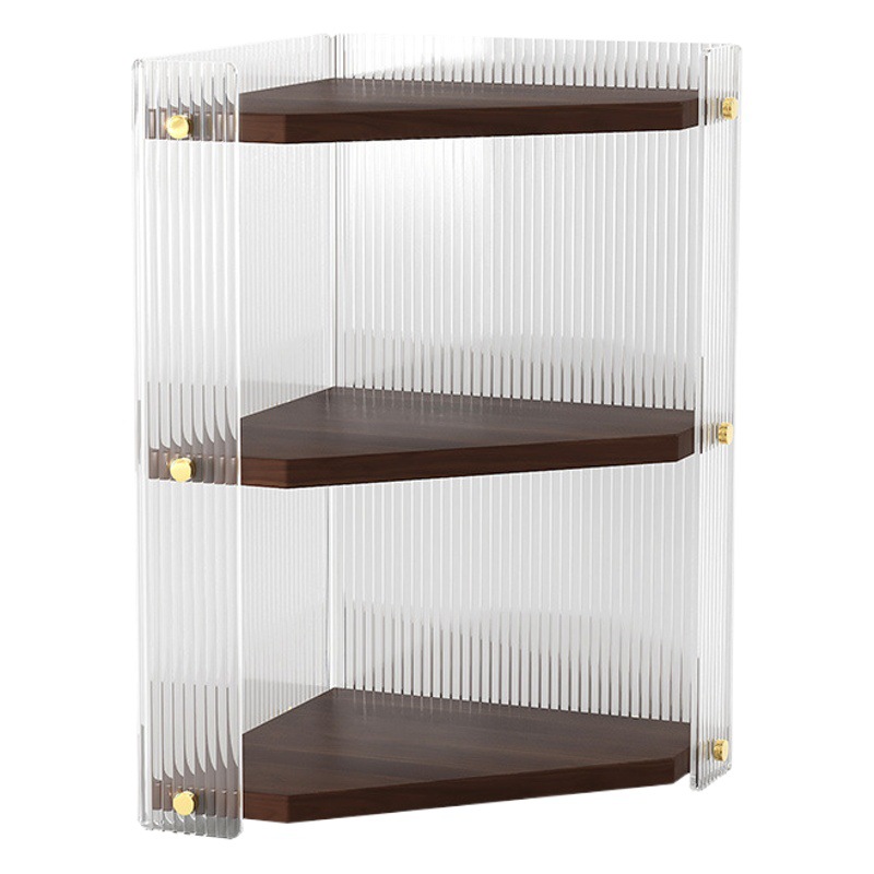Esquina triángulo de madera maciza estante de almacenamiento baño lavabo cosméticos baño encimera esquina acrílico rack de almacenamiento