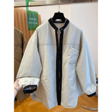 欧货设计感小众轻薄棉服女冬季中长款2025新款宽松大版夹棉外套潮