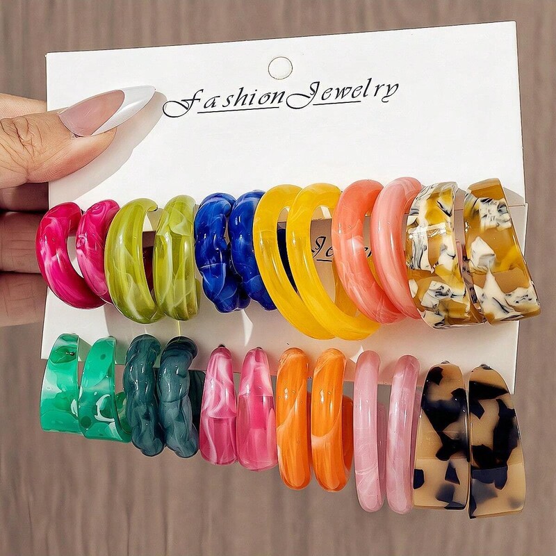 Resin Silicone Earrings 2025 Autumn and Winter Style Leopard Print C-Shaped Earrings Sweet and Cool Versatile Earrings Korean Style Ins