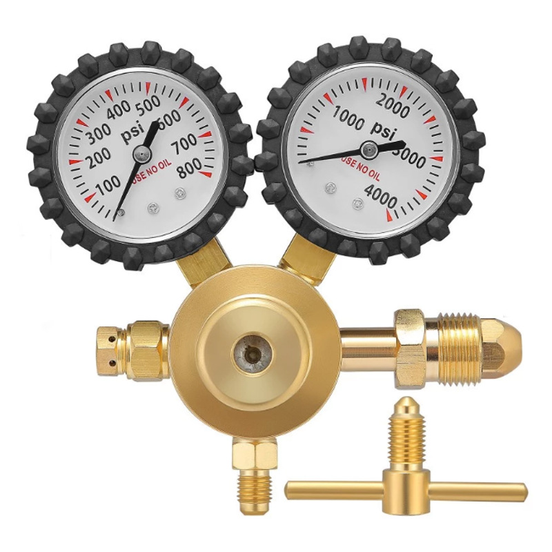 高压单级氮气全黄铜调节器高压G5/8 N2减压阀CGA80氮气表外贸跨境