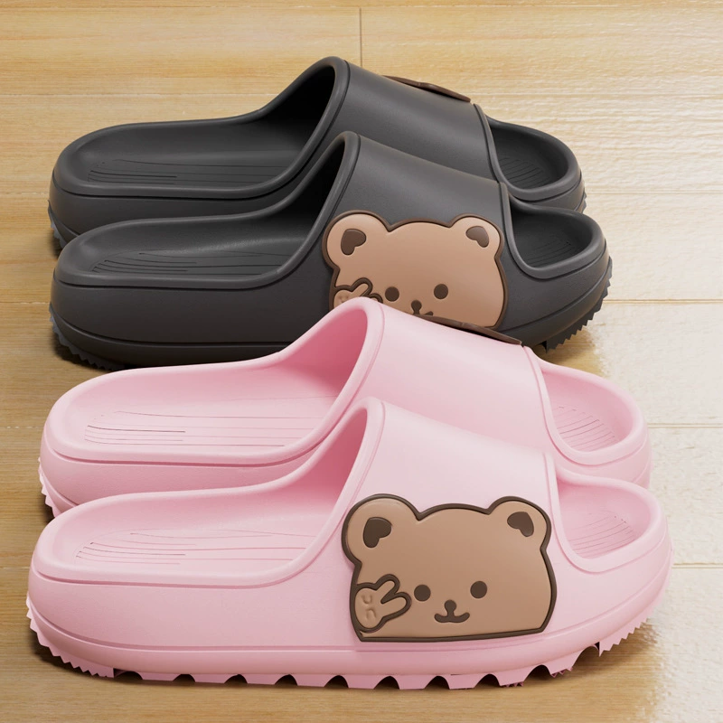 Тапочки с толстой подошвной женской летней одеты в домашнюю дезодорную тихую ванную ванну, противоскользящую пару, чтобы наступить на дерьмо, мужские холодные тапочки