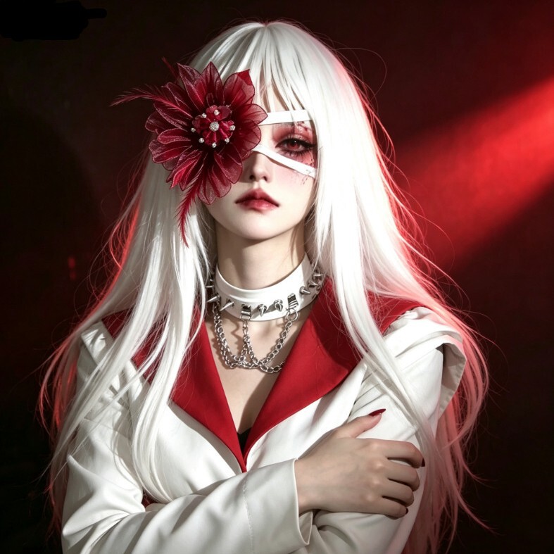 Halloween dark gothic style red flower rhinestone eye mask, cosplay costume, photo prop, unique and stylish accessory Halloween dark gothic style red flower rhinestone eye mask, cosplay costume, photo prop, unique and stylish accessory