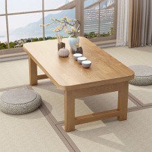 折叠桌橡胶木炕桌家用实木榻榻米小茶几飘窗桌床上学习桌电脑矮桌