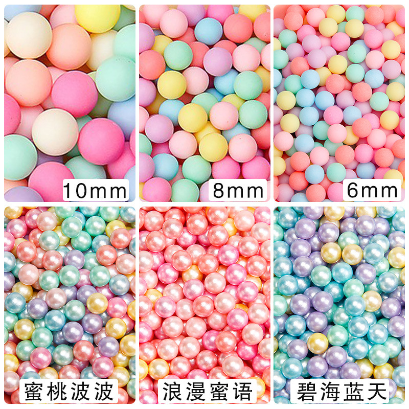 Cream phone case diy material Macaron color non-porous round beads handmade shop hair clip storage box DIY jewelry accessories