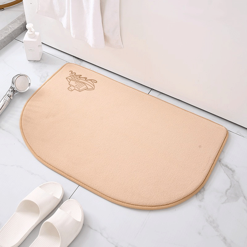 Alfombra de puerta semicírculo transfronterizo máquina lavable baño absorbente de secado rápido alfombra de esponja de memoria baño alfombra de piso de rebote lento