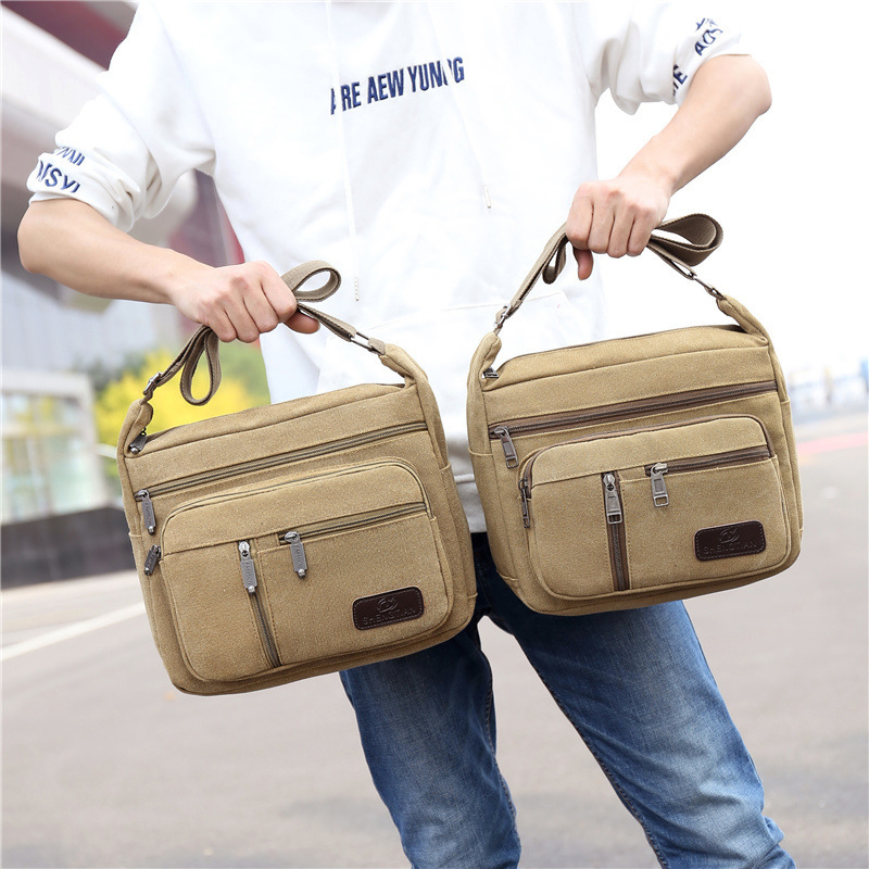 Moda de moda de los hombres de lona bolsa de hombro multi-compartimiento casual bolso de los hombres de gran capacidad bolsa de mensajero de los hombres